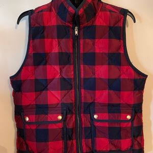 J.Crew Plaid Zip Up Vest Sz Medium